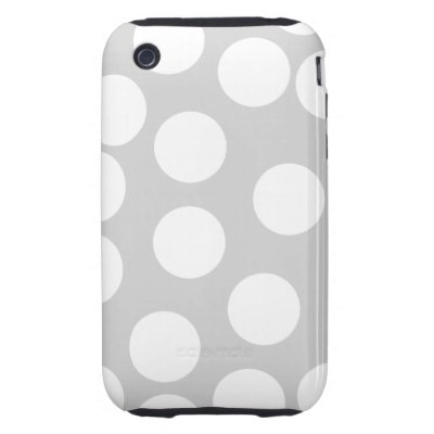 Big white dots on grey background. tough iphone 3 case by Graphics_By_Metarla