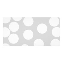 Big white dots on grey background. customised photo card