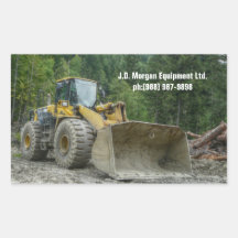 Big Yellow Bulldozer Tractor Heavy Equipment Rectangular Sticker