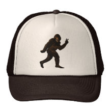 Bigfoot Peace Trucker Hats