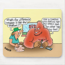 BIGFOOT RELAXING WITH A MARTINI mousepad