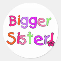 Bigger Sister Tshirts and Gifts Round Stickers