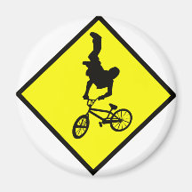 Bike Crossing Sign Fridge Magnet