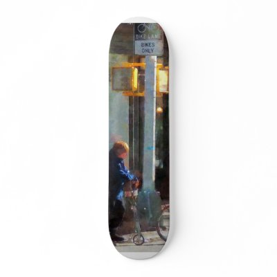 Bike Lane Skateboard Deck by SusanSavad
