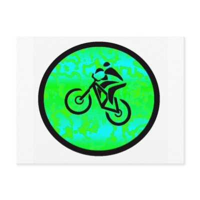 Bike Lime Funky Postcards