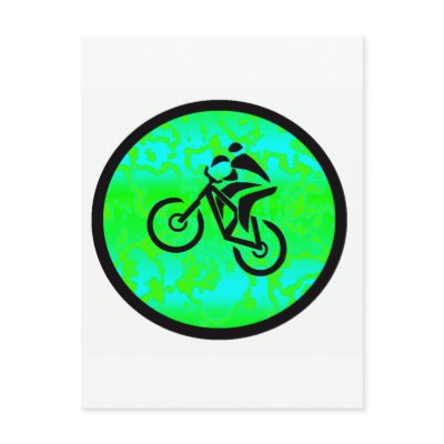 Bike Lime Funky Postcards