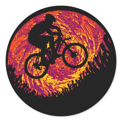 Bike North South Round Stickers by ninuno
