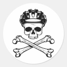 Bike or Die - Bike and Crossbones Round Sticker