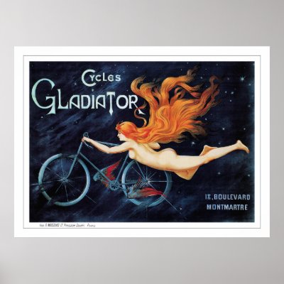 Bike Poster - Cycles Gladiator - George Massias by VintageCabaret