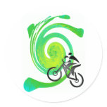 Bike Saint Patrick Round Stickers