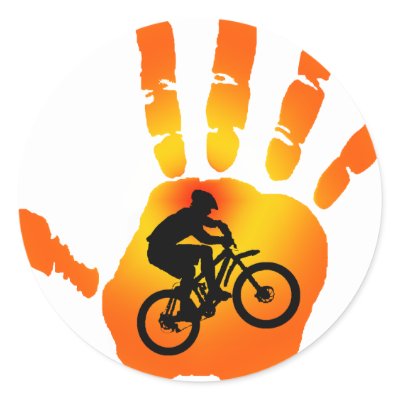 Bike Sun Raised Round Sticker by ninuno
