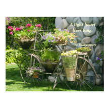 Bike with flowers post cards