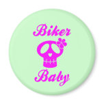 Biker Baby Pink Skull Magnets