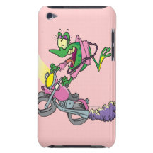 biker chick froggy frog animal cartoon barely there iPod cover