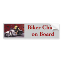 Biker Chick on Board Bumper Stickers