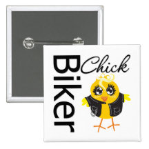 Biker Chick Pinback Buttons