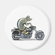 Biker Dillo Refrigerator Magnet