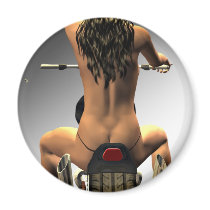 Biker girl fridge magnets