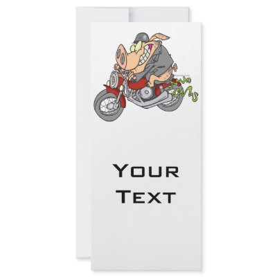 biker hog pig motorcycle bike cartoon custom rack cards by tooni_dooni