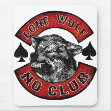 Biker lone wolf mousepad