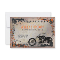 Biker or Motorcyle Wedding RSVP Response card