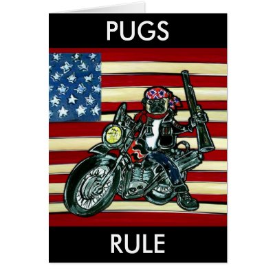 Biker Pug Greeting Cards by Pugs_by_Joanne