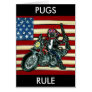 Biker Pug Greeting Cards