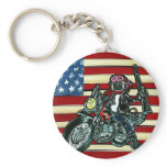 Biker Pug Keychain