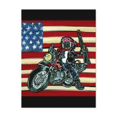 Biker Pug Post Card by Pugs_by_Joanne