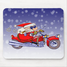 Biker Santa Mousepad