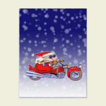 Biker Santa postcards