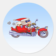 Biker Santa Sticker