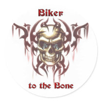 Biker to the Bone Sticker
