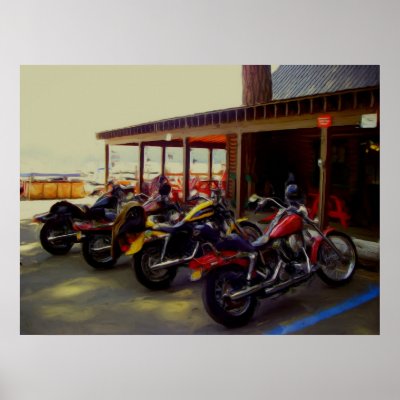Bikes at the Bar Poster by dsmithor