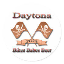 Bikes Babes Beer 2012 Daytona red Sticker