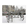 Bikes in snowy Amsterdam in the Netherlands Postcards