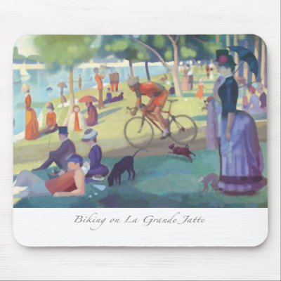Biking on La Grande Jatte Mousepad by grandjatte