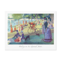 Biking on la Grande Jatte Post Card