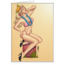 Bikini Blonde Pin-up Girl with Flowers by Al Rio