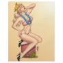 Bikini Blonde Pin-up Girl with Flowers by Al Rio