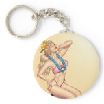 Bikini Blonde Pin-up Girl with Flowers by Al Rio
