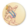 Bikini Blonde Pin-up Girl with Flowers by Al Rio