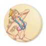 Bikini Blonde Pin-up Girl with Flowers by Al Rio