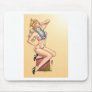 Bikini Blonde Pin-up Girl with Flowers by Al Rio