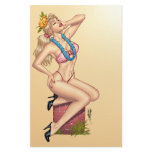 Bikini Blonde Pin-up Girl with Flowers by Al Rio