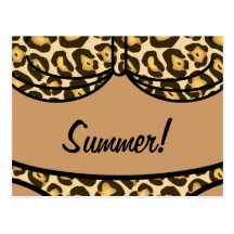 Bikini Leopard Print Post Card
