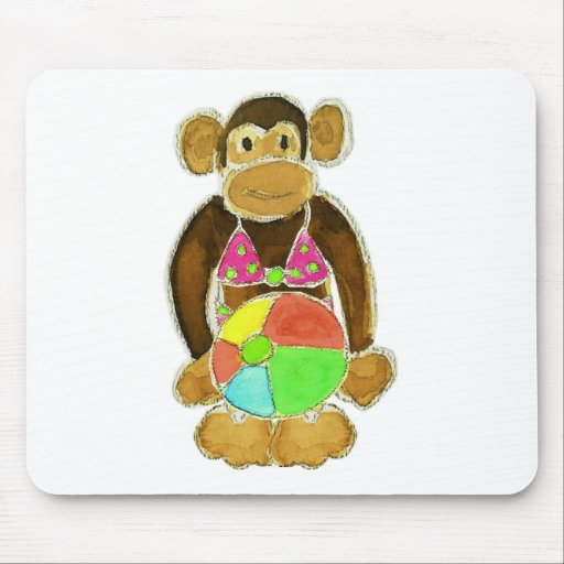 Bikini Monkey Mouse Pad Zazzle
