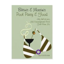 Bikinis and Martinis Pool Party Invitation