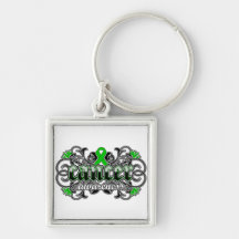 Bile Duct Cancer Awareness Floral Ornamental Key Chain