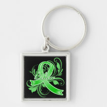 Bile Duct Cancer Believe Flourish Ribbon Key Chains